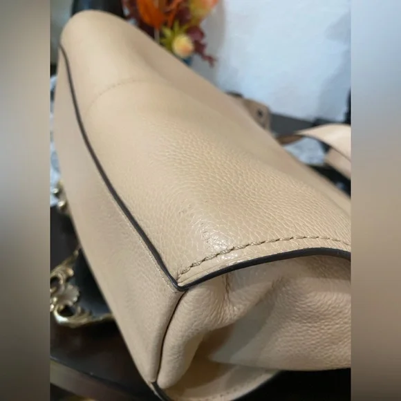 COACH Tan Natural Calf Leather Dufflette Crossbody Bag,Dark Nickel Tone hardware - Picture 10 of 16